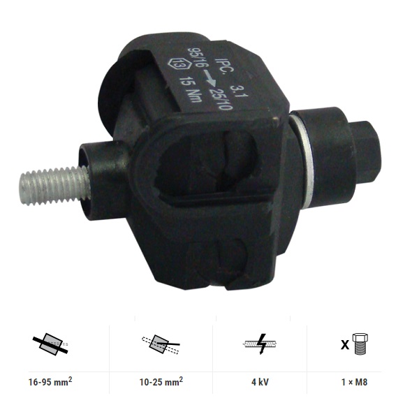 Morsetto ENEL a Perforazione Isolato Passante 16-95 / 10-25mm